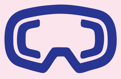 Ski Goggles Front Badge #fce4ec/#283593