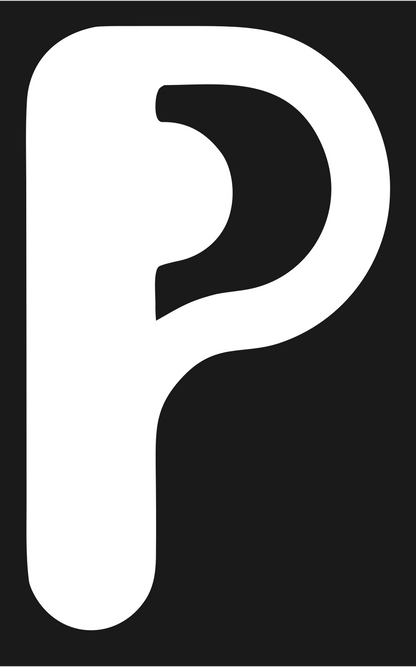 Bold Letter P Headset Mark #1a1a1a/#ffffff