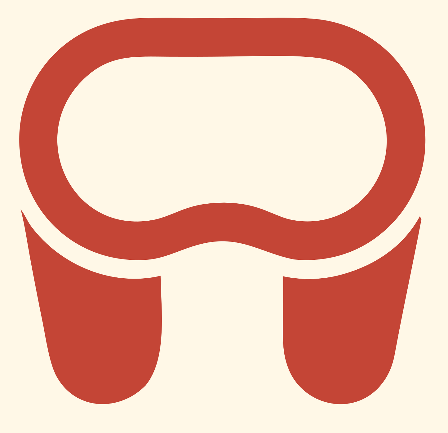 VR Goggles Front Mark #fff8e7/#c44536