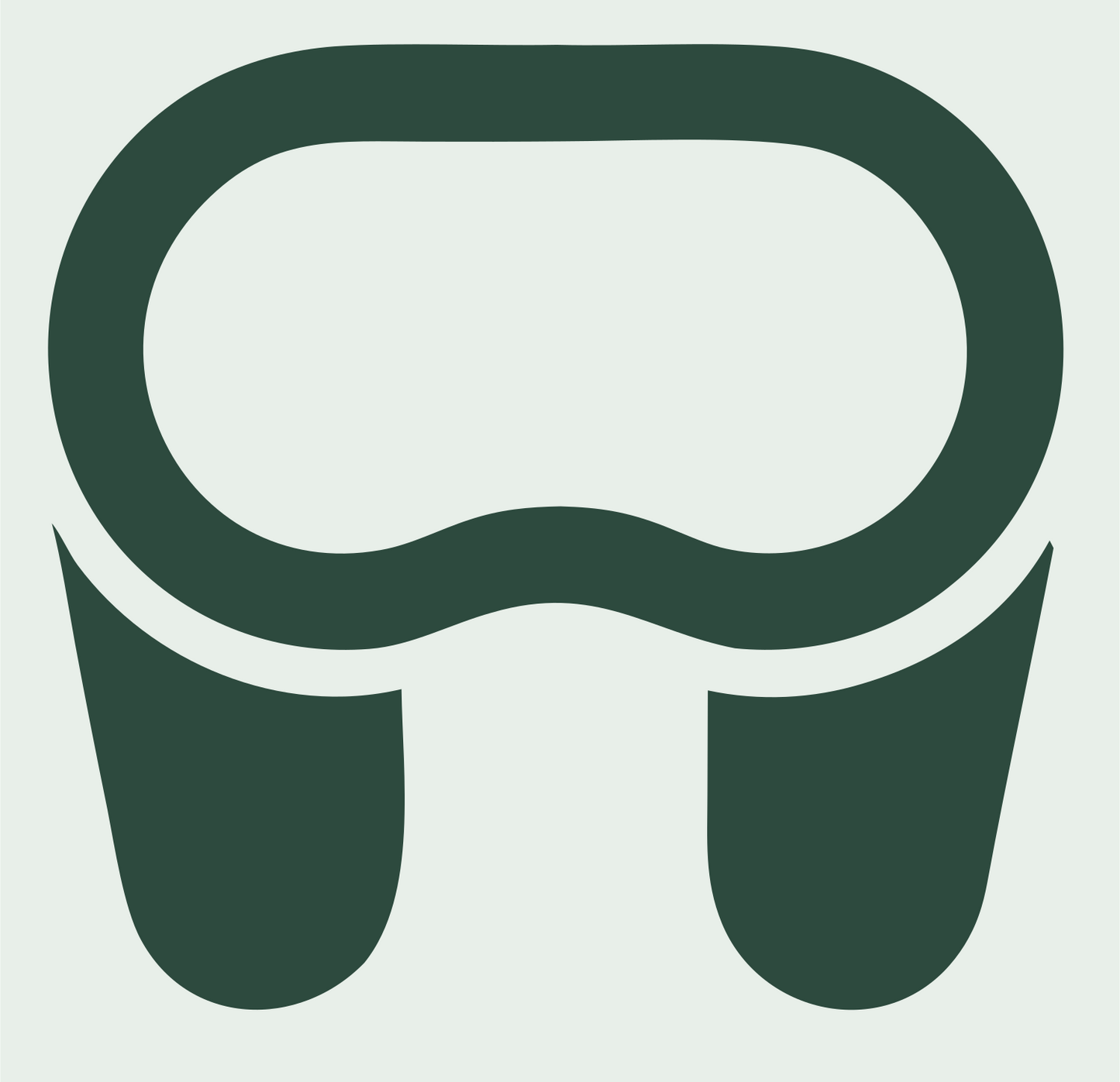 VR Goggles Front Mark #e8efe9/#2d4a3e