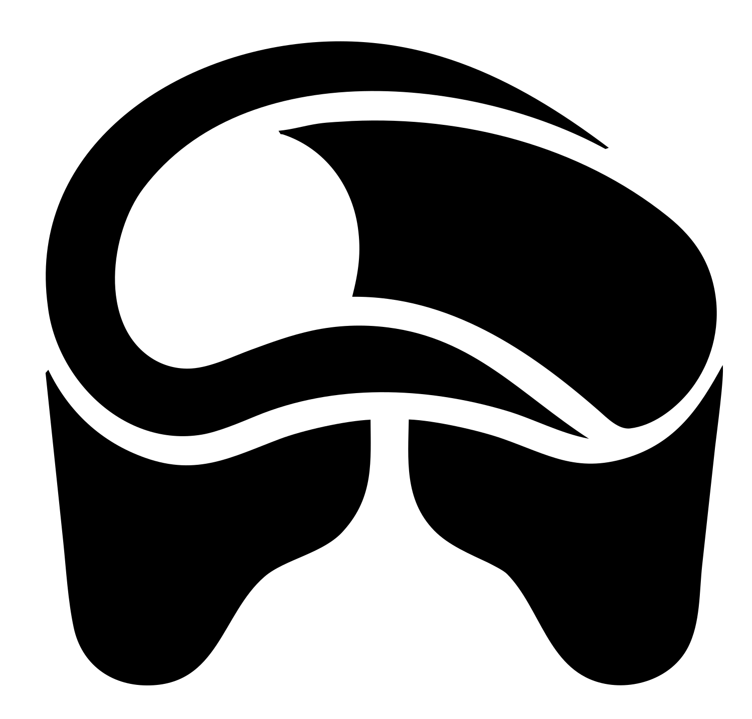 VR Headset Silhouette Crest #ffffff/#000000