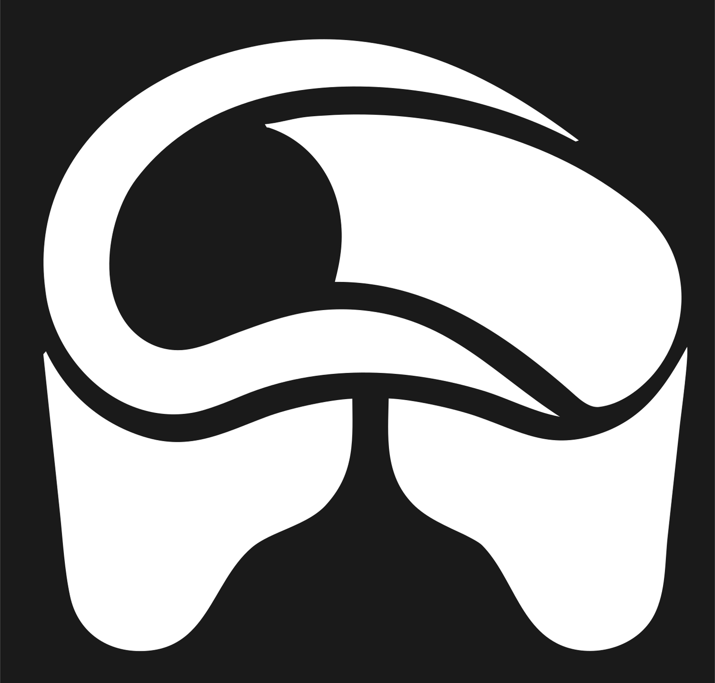 VR Headset Silhouette Crest #1a1a1a/#ffffff