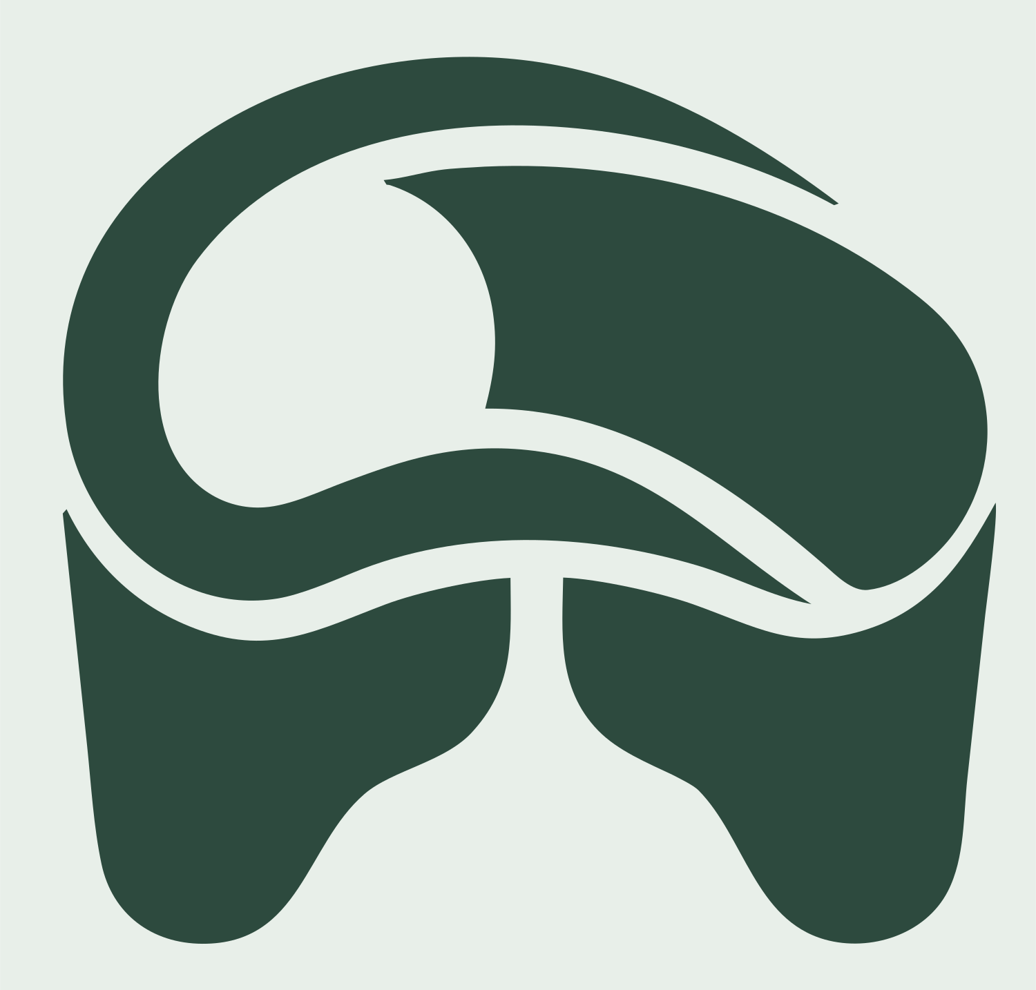 VR Headset Silhouette Crest #e8efe9/#2d4a3e