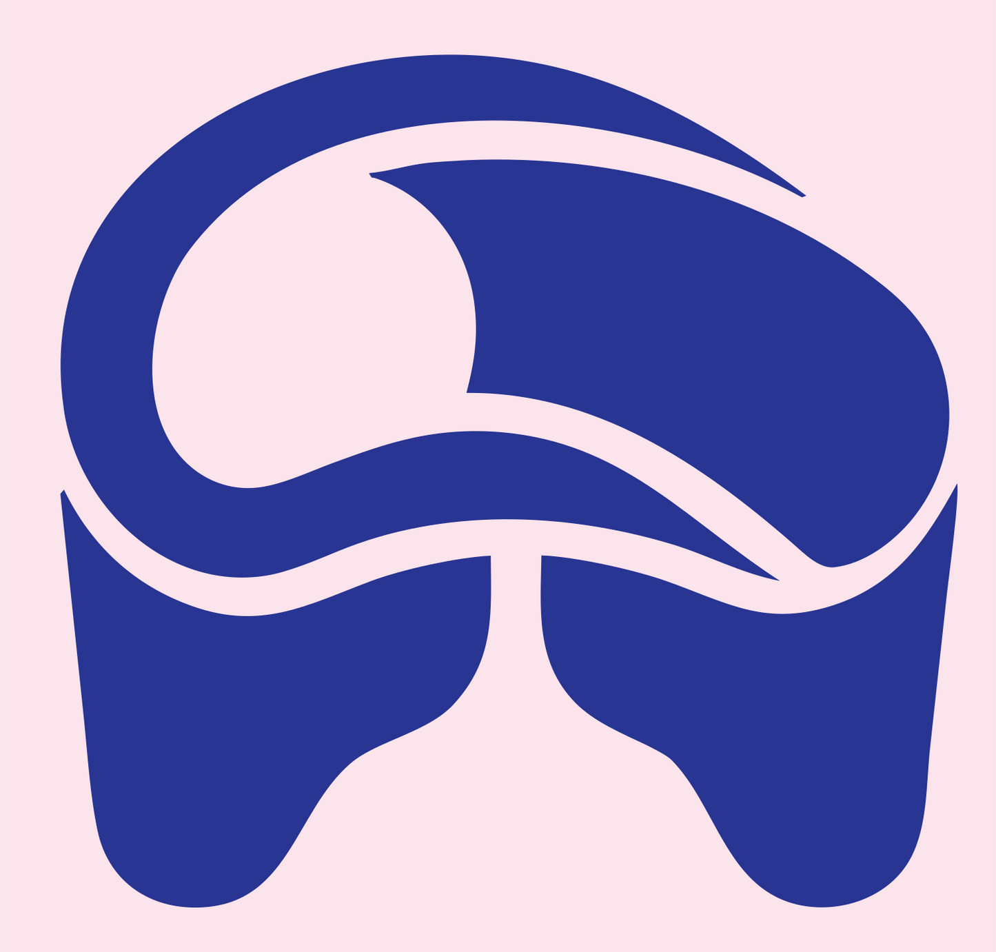 VR Headset Silhouette Crest #fce4ec/#283593