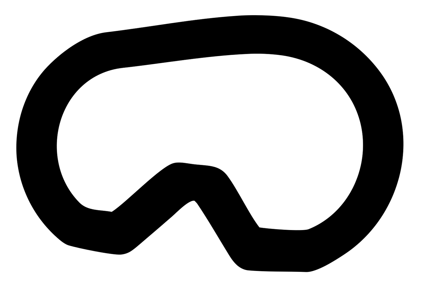 Monoline Goggles Outline Badge #ffffff/#000000