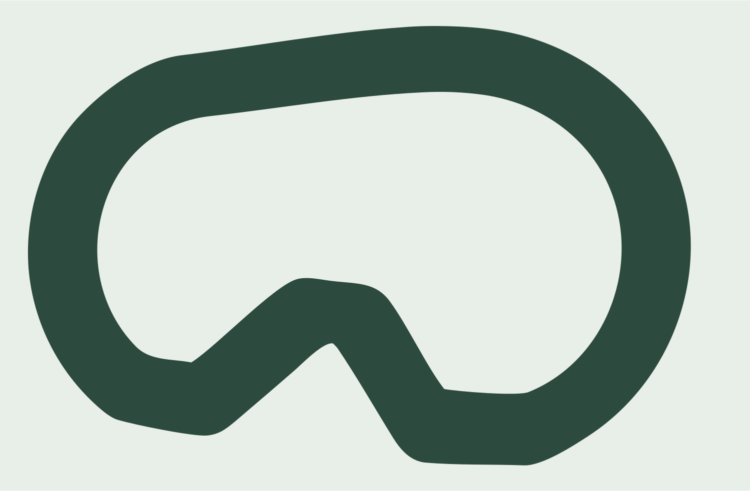 Monoline Goggles Outline Badge #e8efe9/#2d4a3e