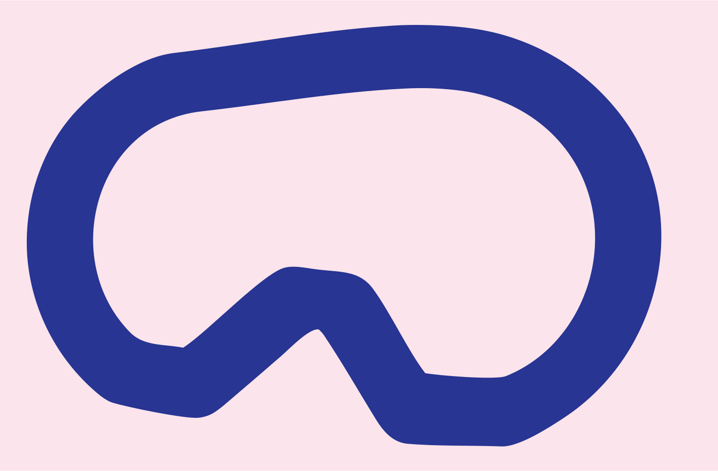 Monoline Goggles Outline Badge #fce4ec/#283593