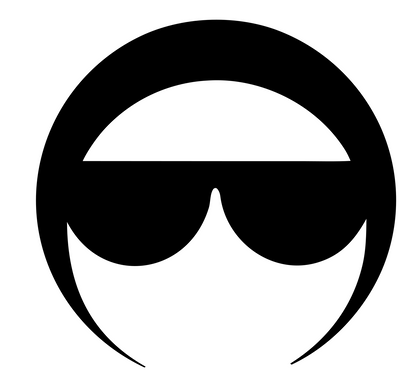 Negative Space Goggles Face Icon #ffffff/#000000
