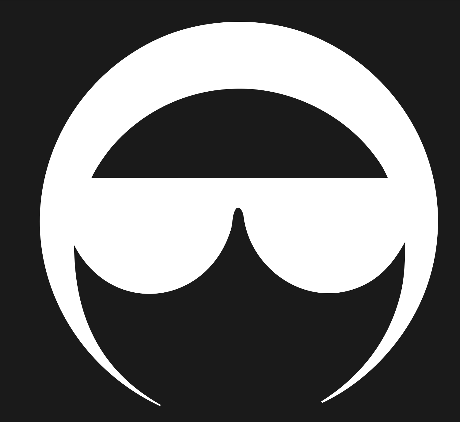 Negative Space Goggles Face Icon #1a1a1a/#ffffff
