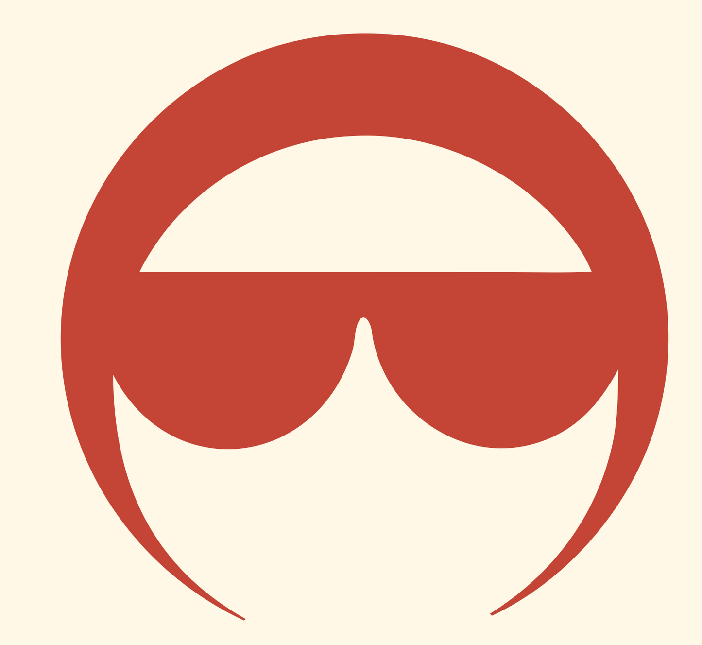 Negative Space Goggles Face Icon #fff8e7/#c44536
