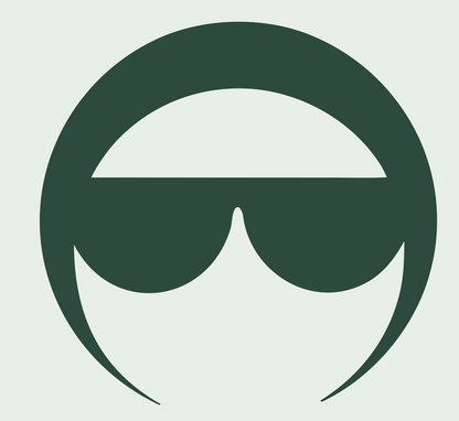 Negative Space Goggles Face Icon #e8efe9/#2d4a3e