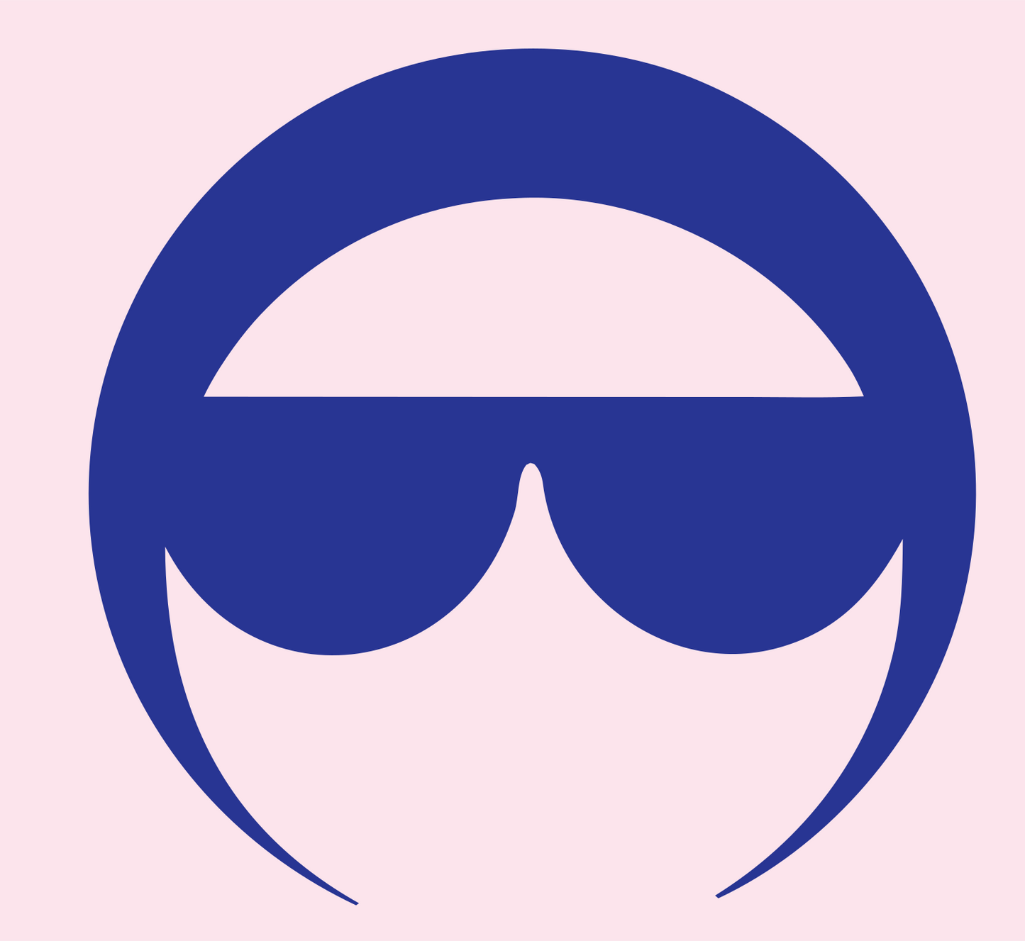 Negative Space Goggles Face Icon #fce4ec/#283593