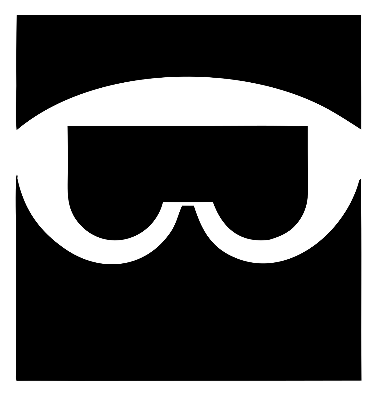 Negative Space VR Headset Badge #ffffff/#000000