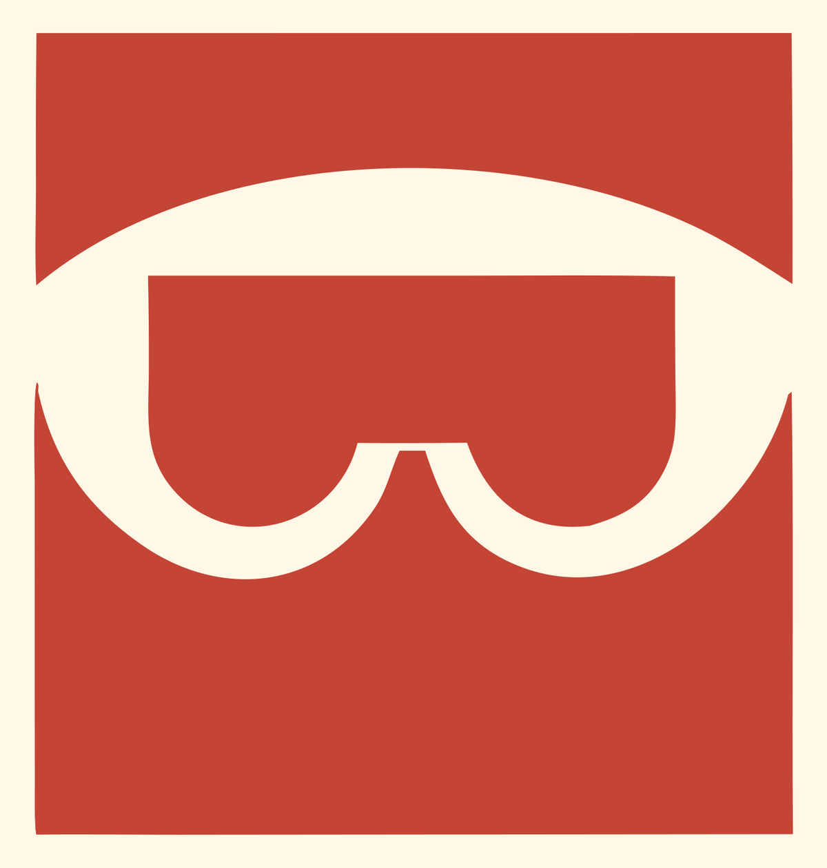 Negative Space VR Headset Badge #fff8e7/#c44536