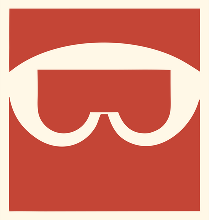 Negative Space VR Headset Badge #fff8e7/#c44536