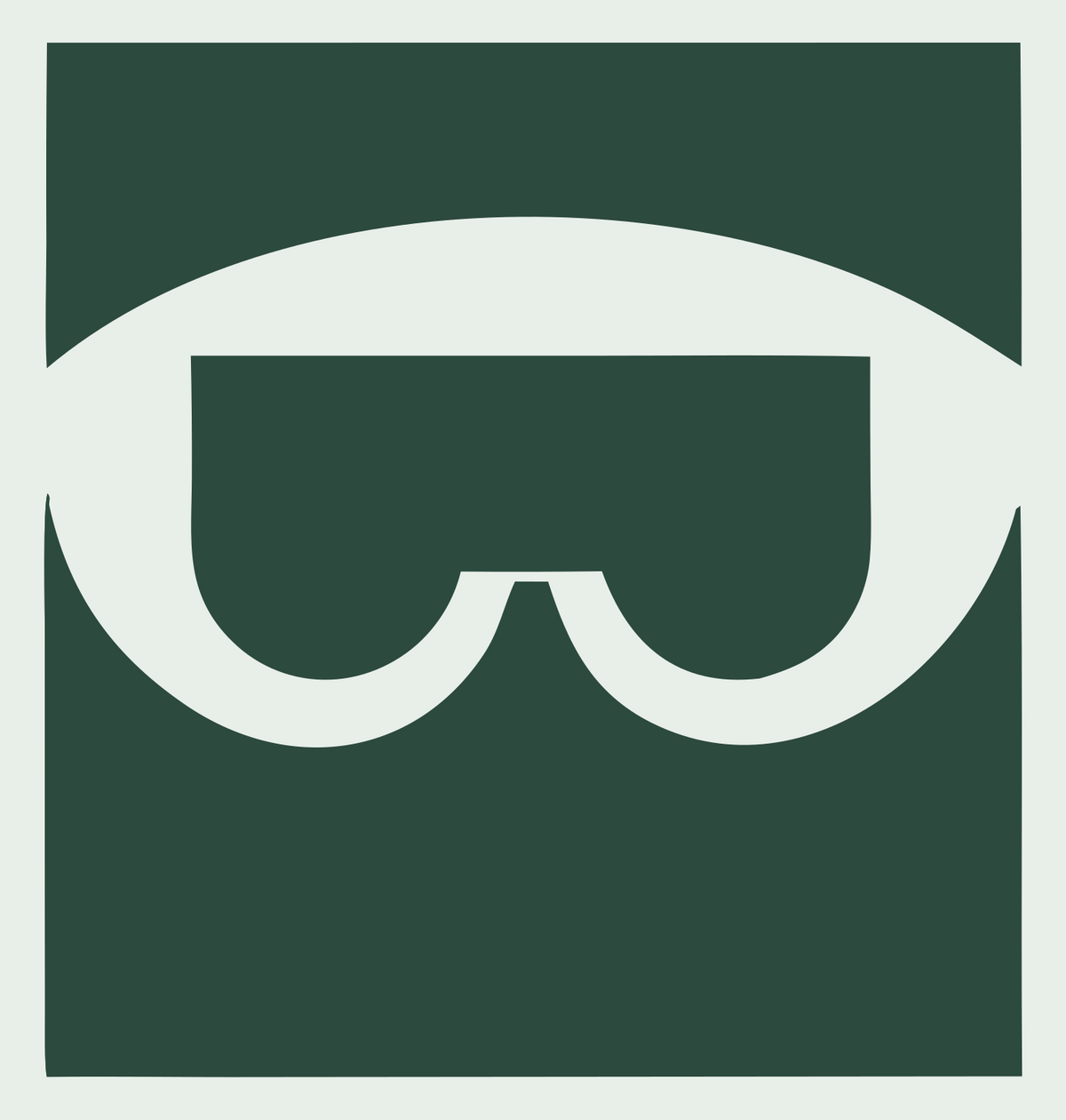 Negative Space VR Headset Badge #e8efe9/#2d4a3e