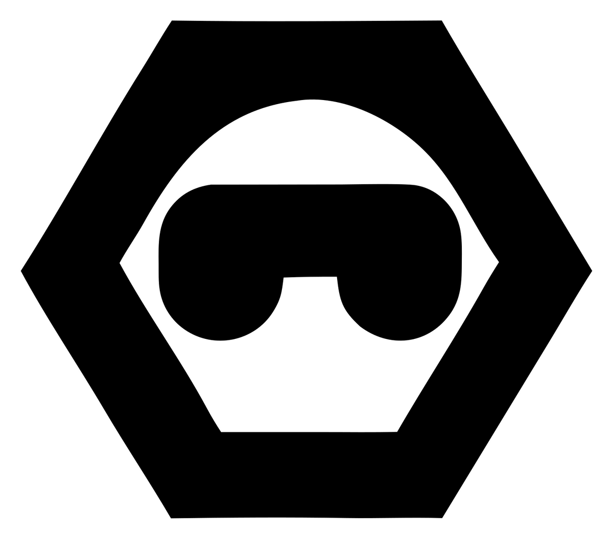 Negative Space Headset Hexagon Mark #ffffff/#000000