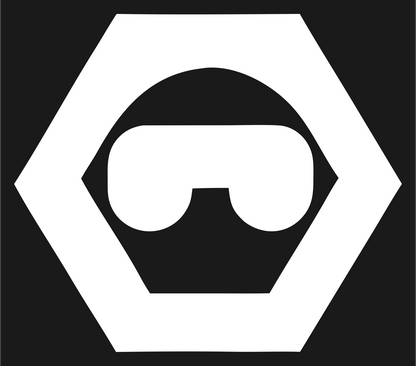 Negative Space Headset Hexagon Mark #1a1a1a/#ffffff