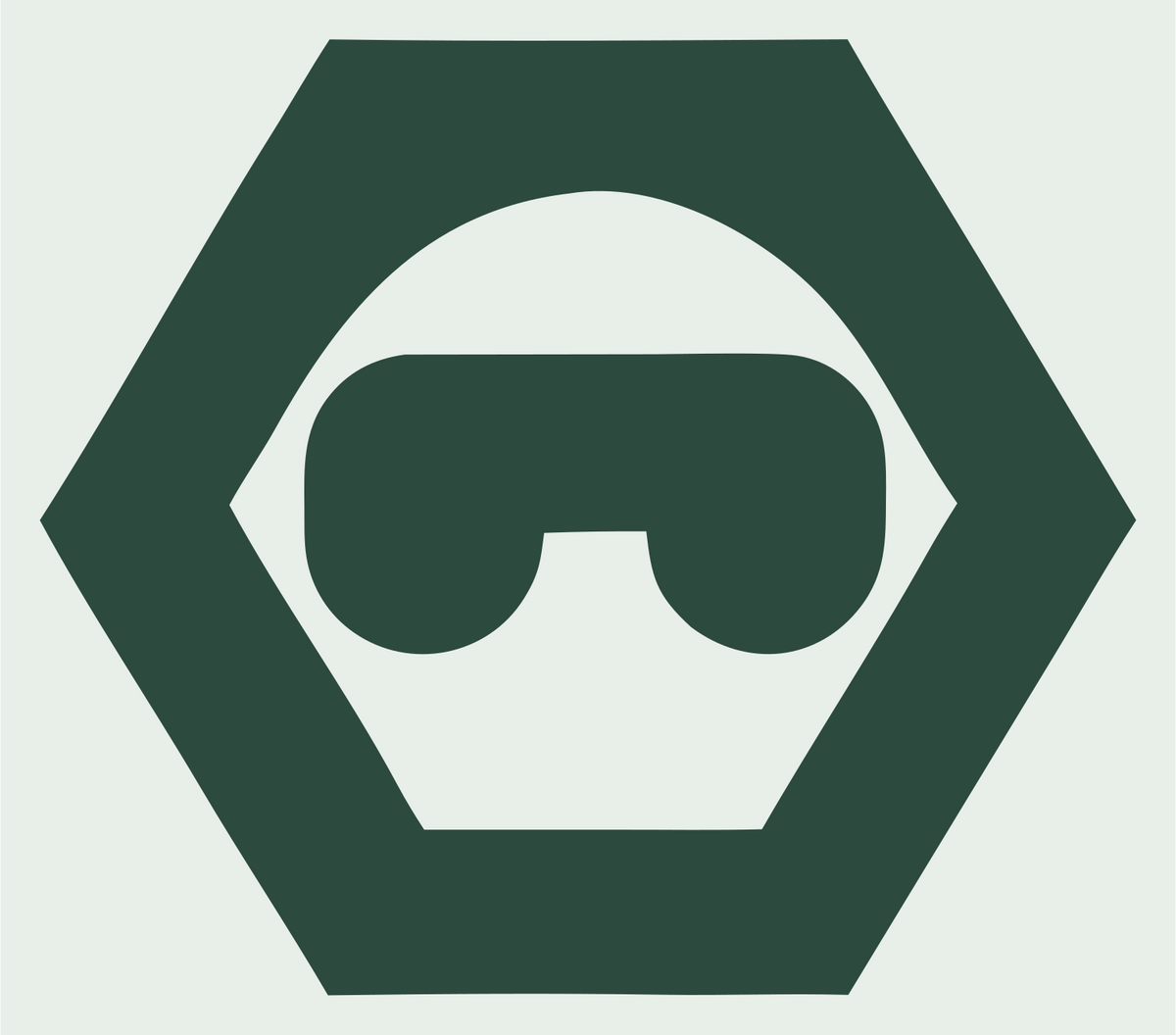 Negative Space Headset Hexagon Mark #e8efe9/#2d4a3e
