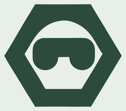 Negative Space Headset Hexagon Mark #e8efe9/#2d4a3e