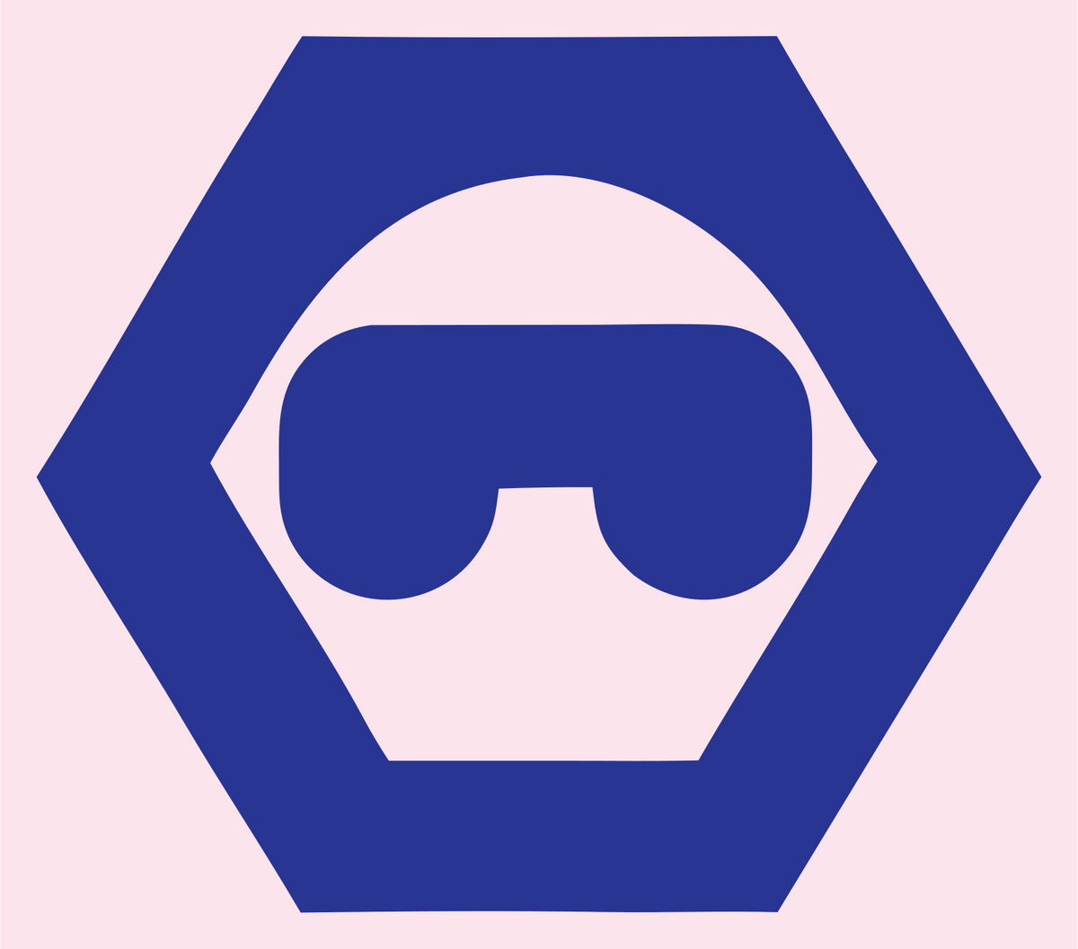 Negative Space Headset Hexagon Mark #fce4ec/#283593