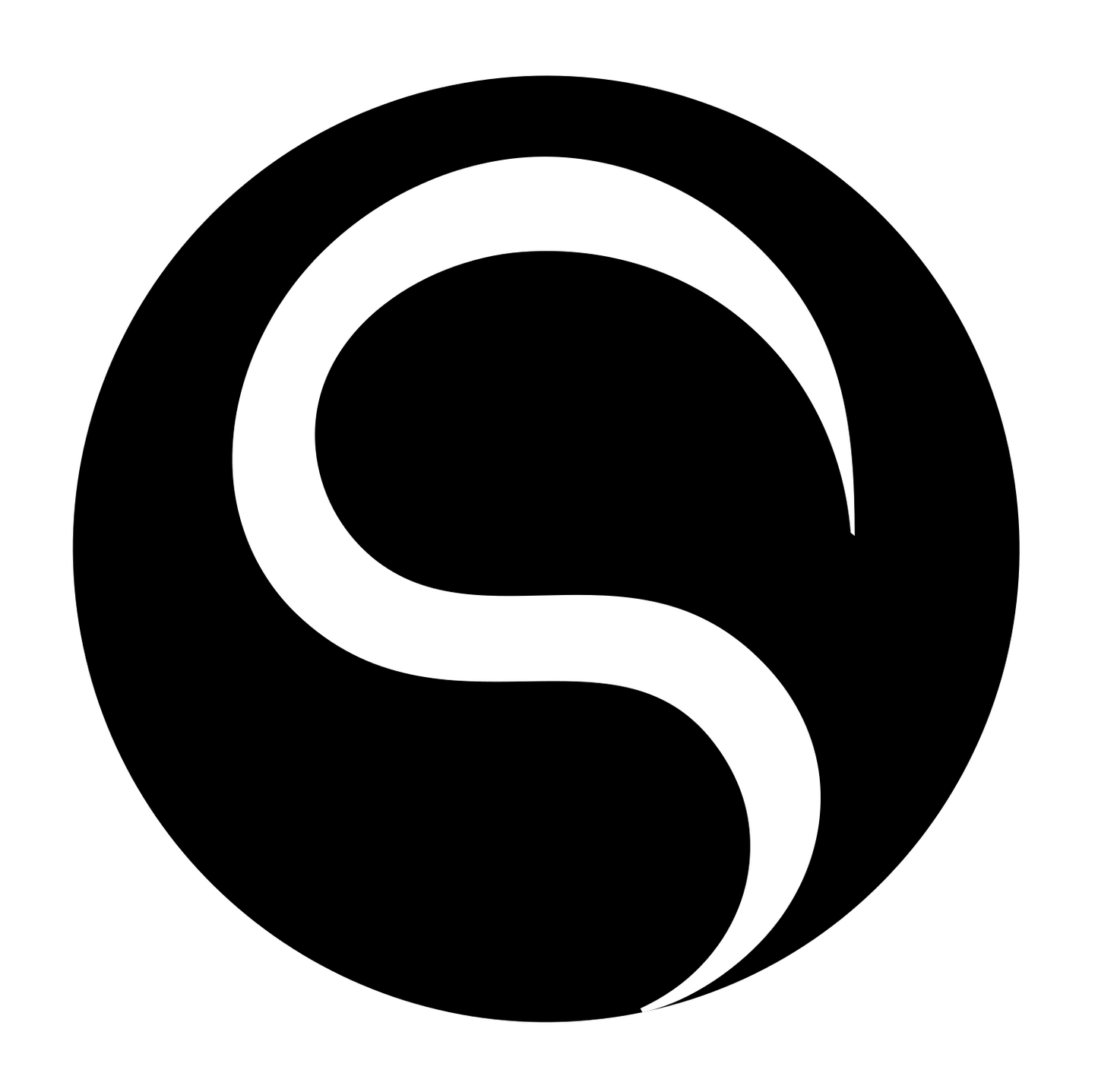 Negative Space S Circle Badge #ffffff/#000000