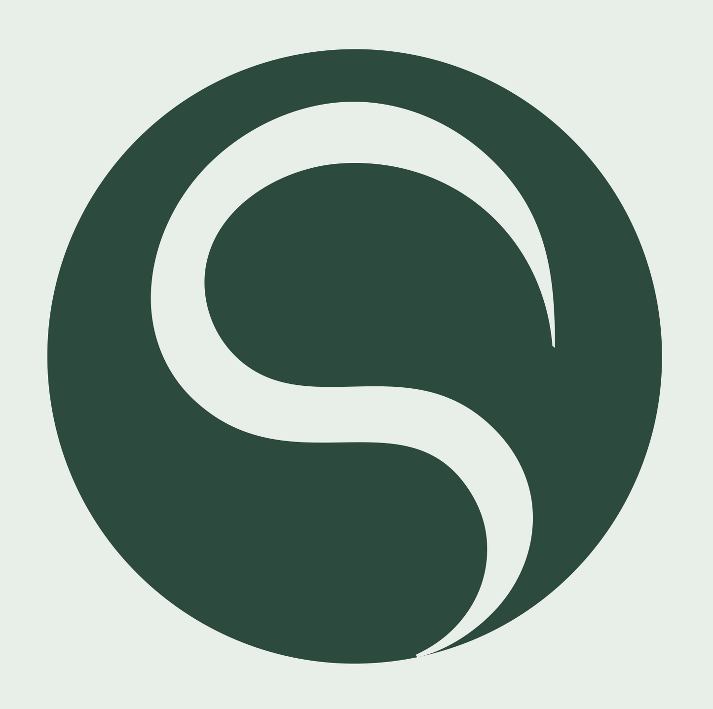 Negative Space S Circle Badge #e8efe9/#2d4a3e