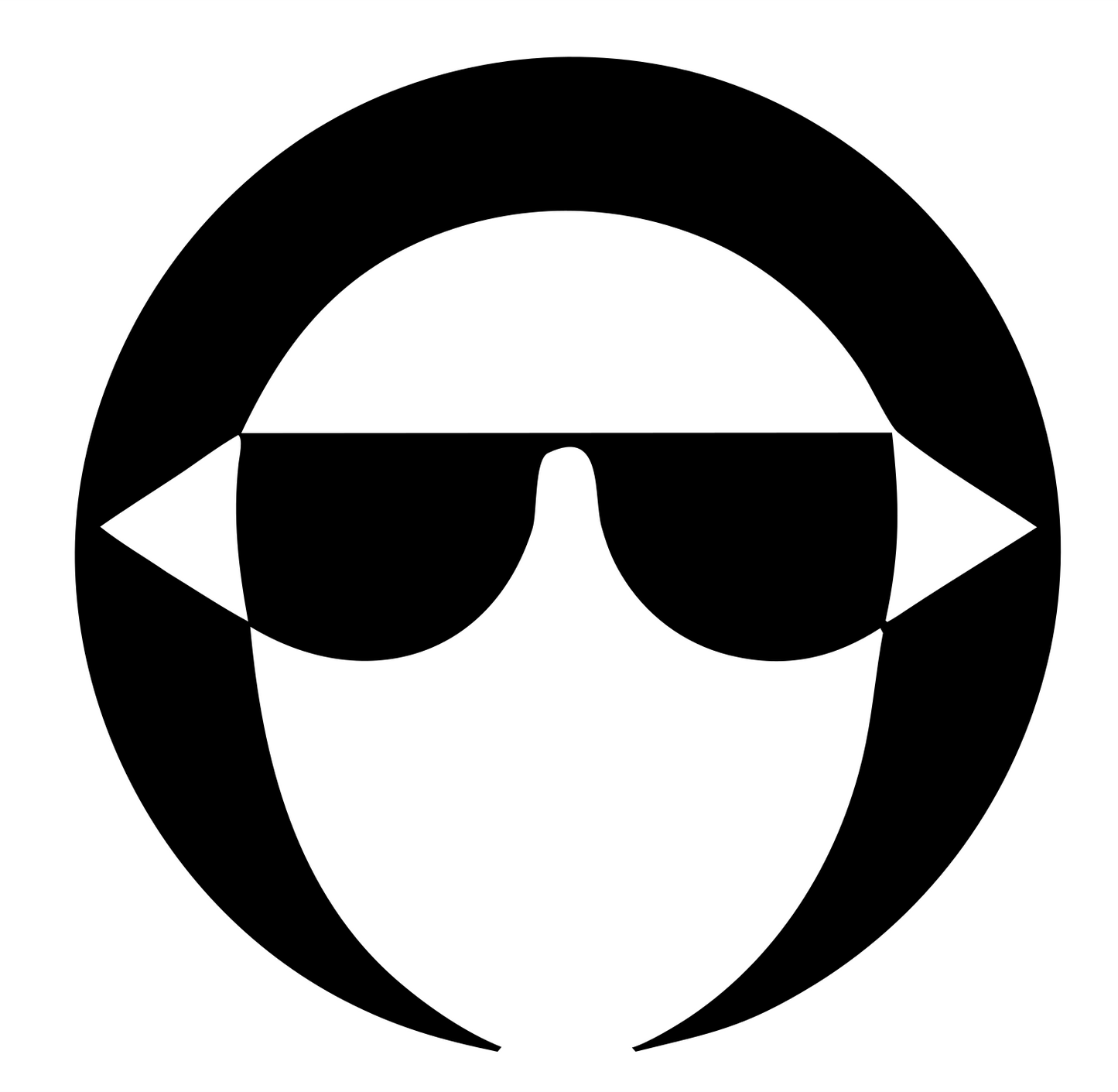 Negative Space Sunglasses Face Emblem #ffffff/#000000