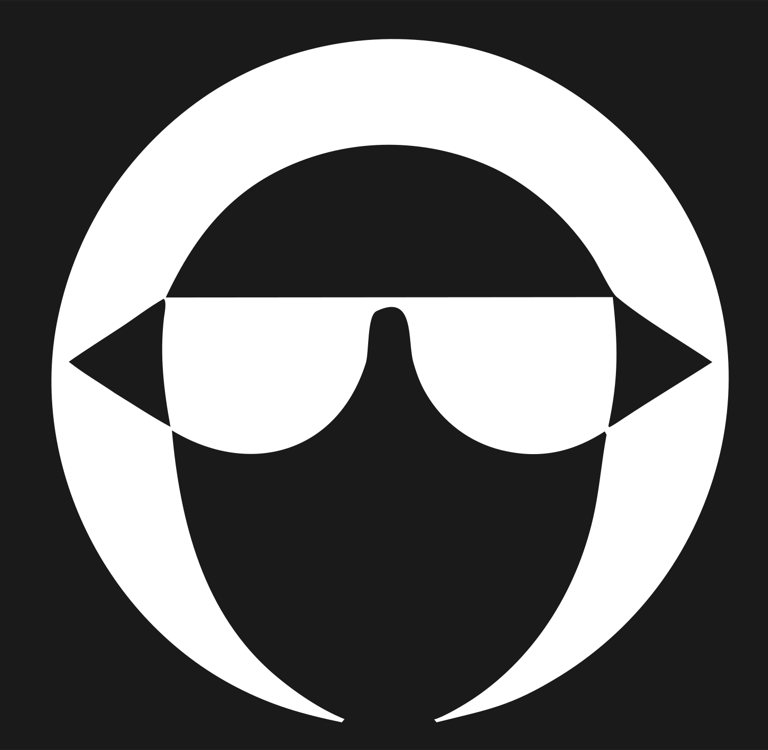 Negative Space Sunglasses Face Emblem #1a1a1a/#ffffff