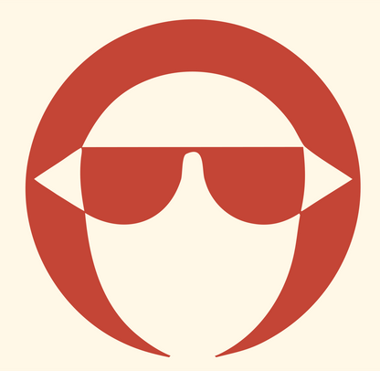 Negative Space Sunglasses Face Emblem #fff8e7/#c44536