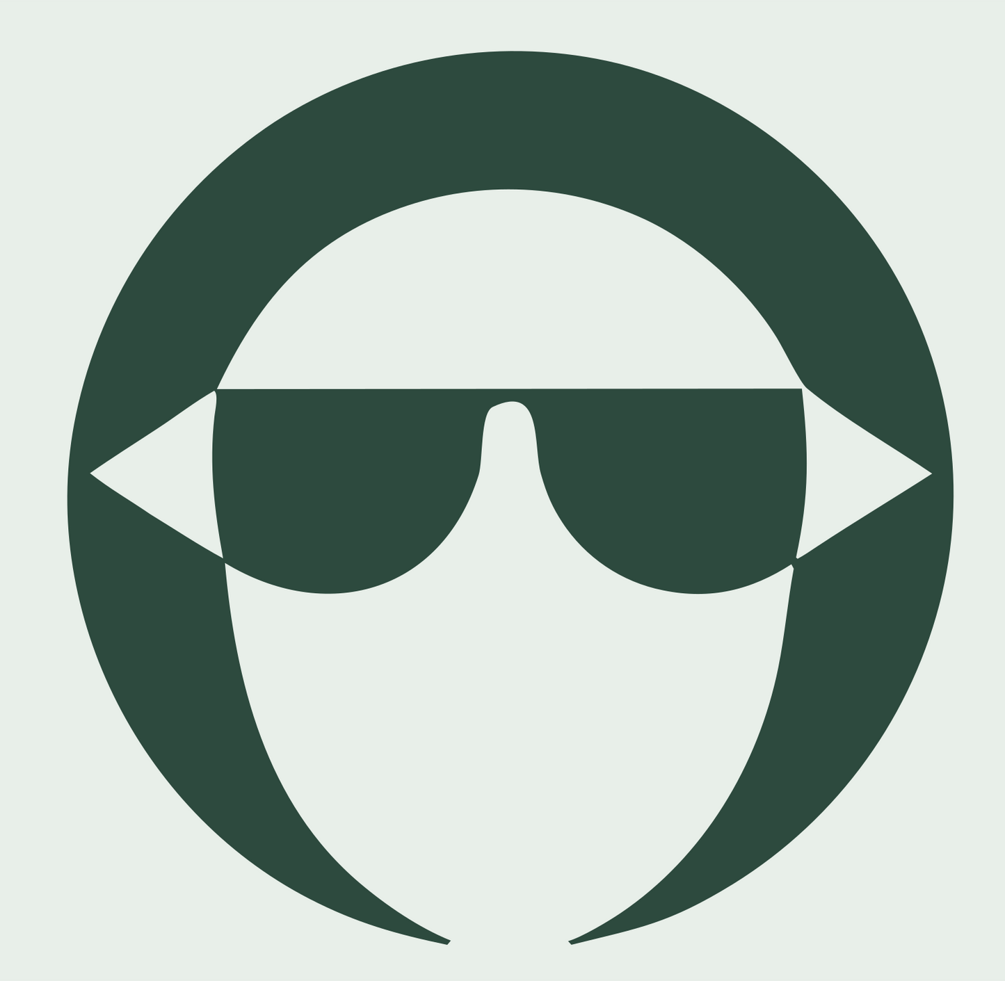 Negative Space Sunglasses Face Emblem #e8efe9/#2d4a3e