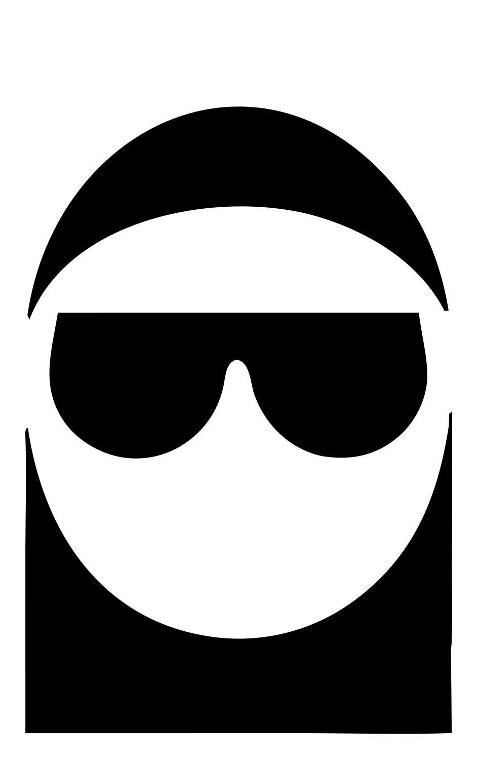 Negative Space Sunglasses Face Logo #ffffff/#000000