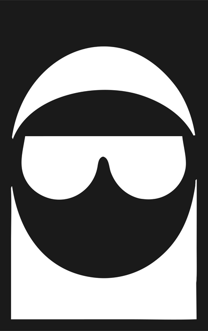 Negative Space Sunglasses Face Logo #1a1a1a/#ffffff