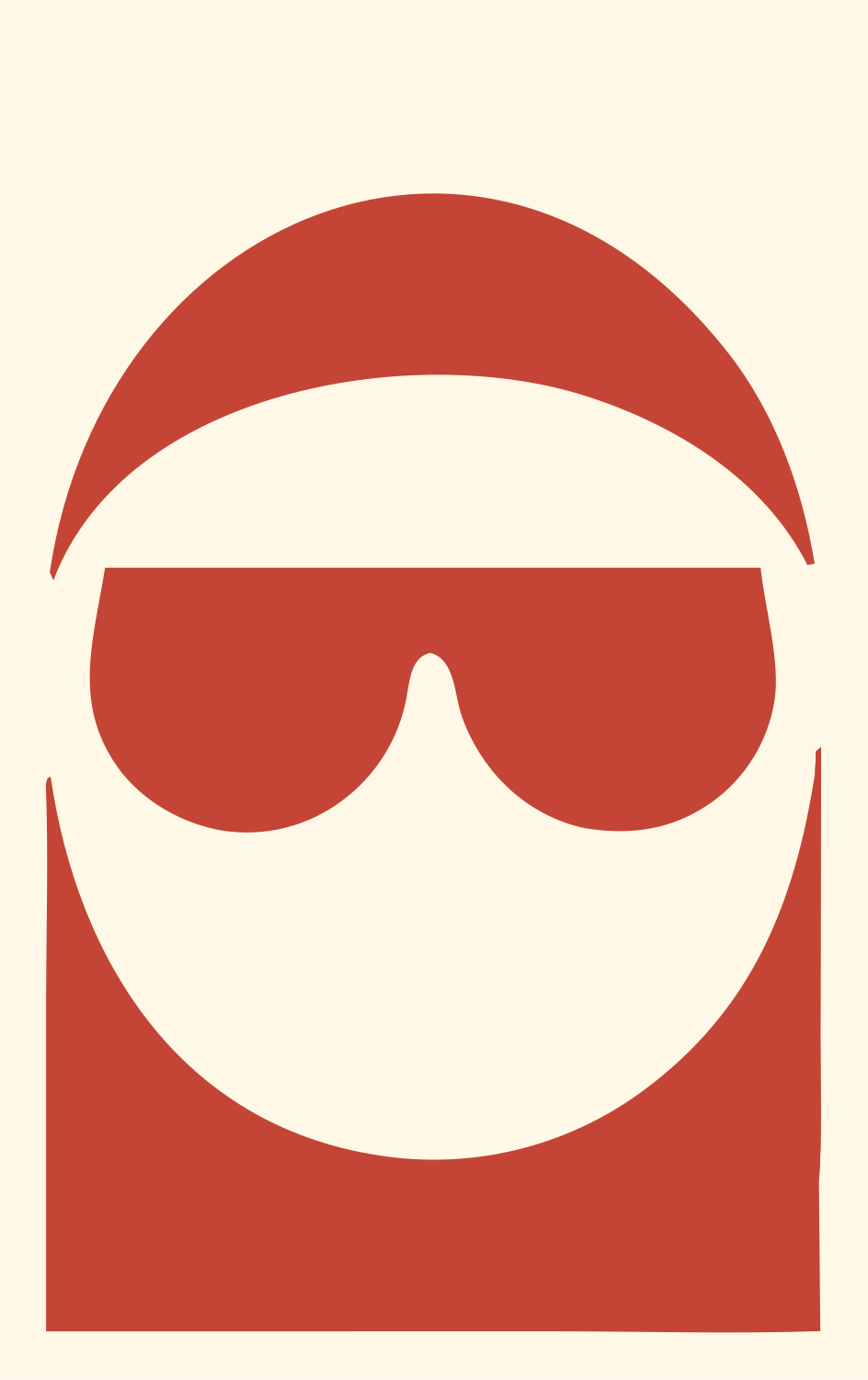 Negative Space Sunglasses Face Logo #fff8e7/#c44536