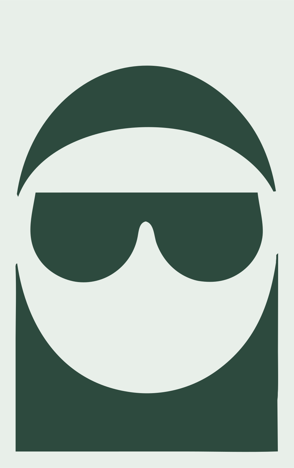 Negative Space Sunglasses Face Logo #e8efe9/#2d4a3e
