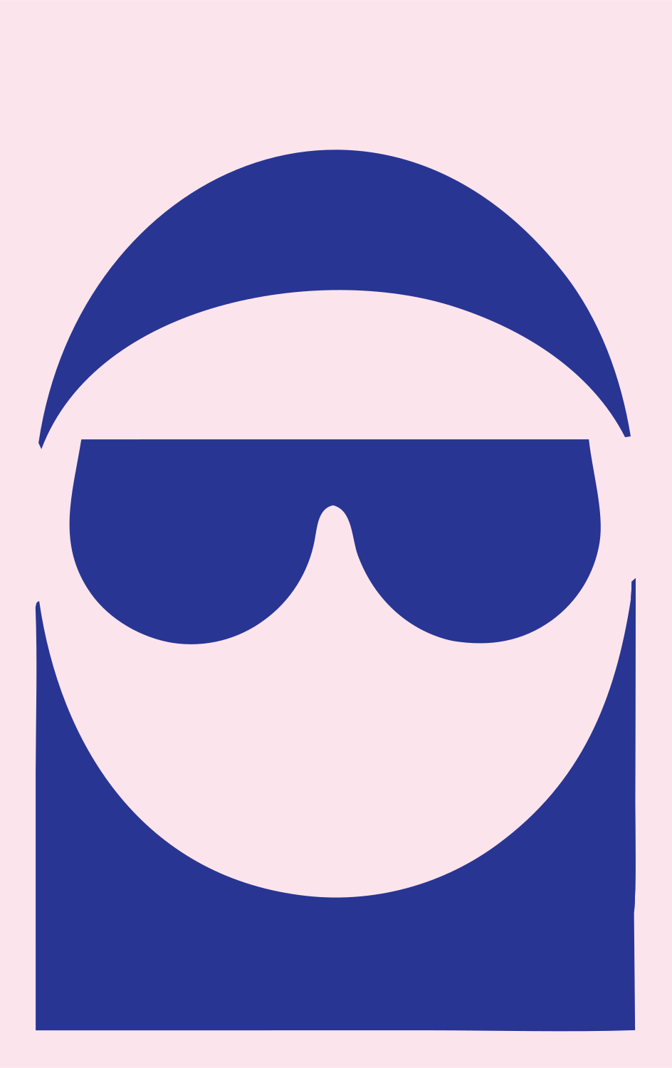 Negative Space Sunglasses Face Logo #fce4ec/#283593