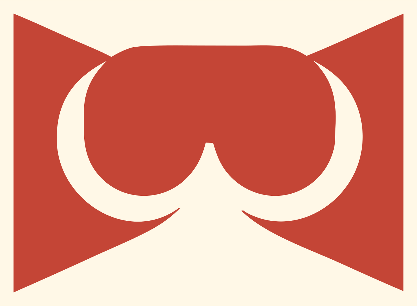 Negative Space VR Goggles Emblem #fff8e7/#c44536