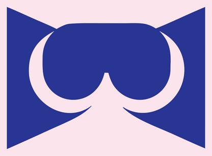 Negative Space VR Goggles Emblem #fce4ec/#283593