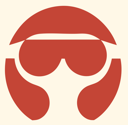 Negative Space VR Mask Emblem #fff8e7/#c44536