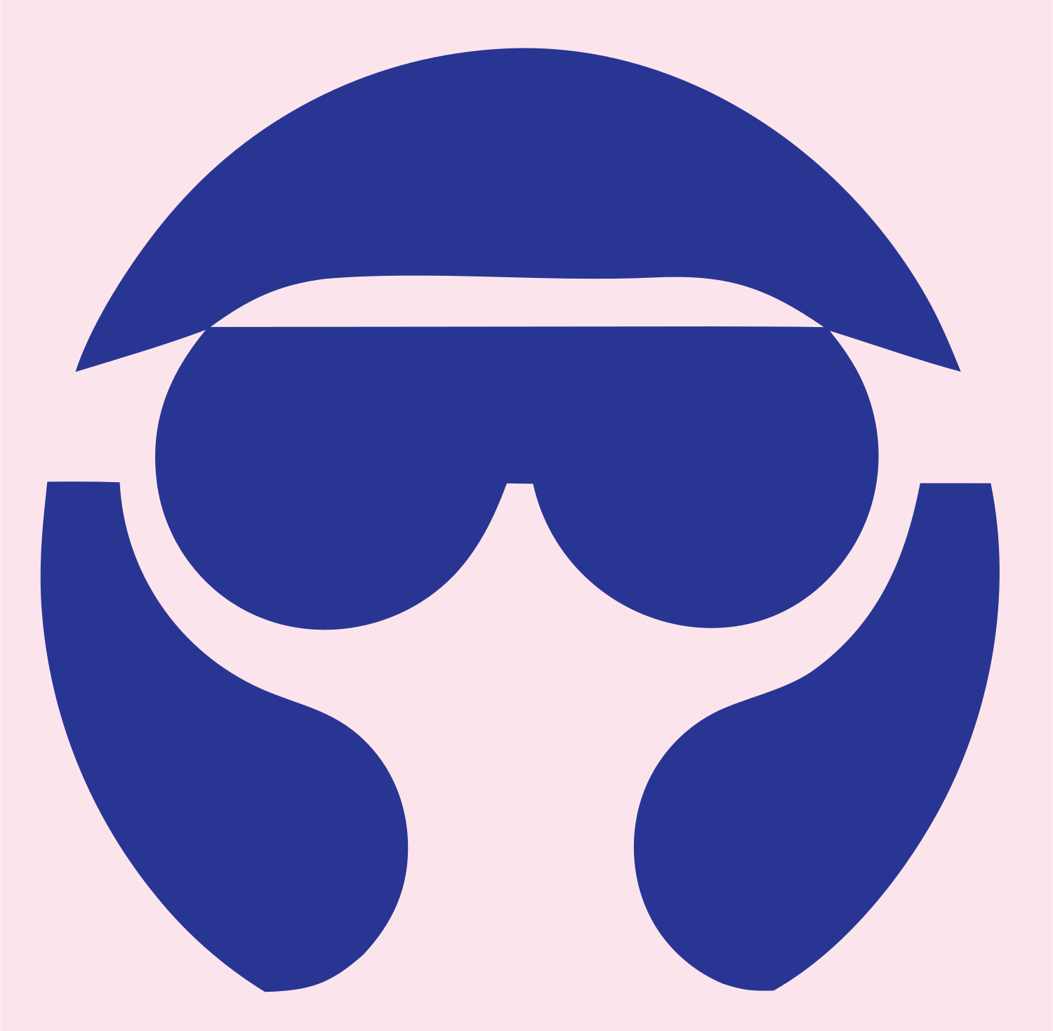 Negative Space VR Mask Emblem #fce4ec/#283593