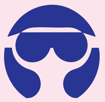 Negative Space VR Mask Emblem #fce4ec/#283593