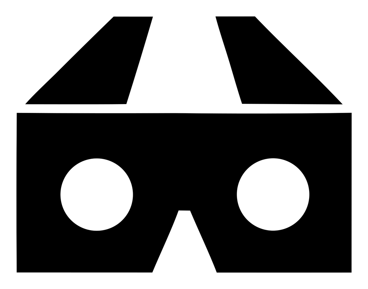 Bold VR Glasses Flat Icon #ffffff/#000000