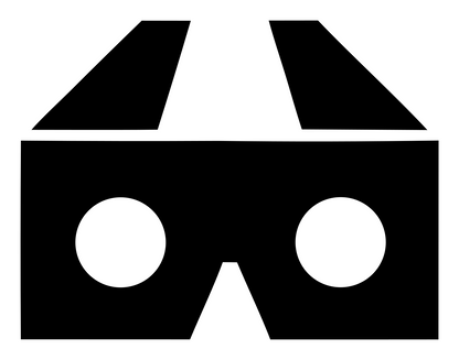 Bold VR Glasses Flat Icon #ffffff/#000000