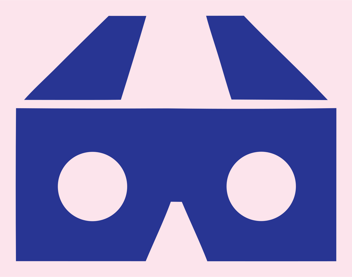 Bold VR Glasses Flat Icon #fce4ec/#283593