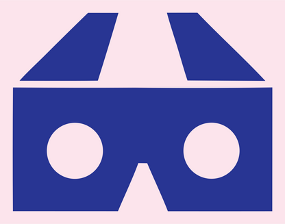 Bold VR Glasses Flat Icon #fce4ec/#283593