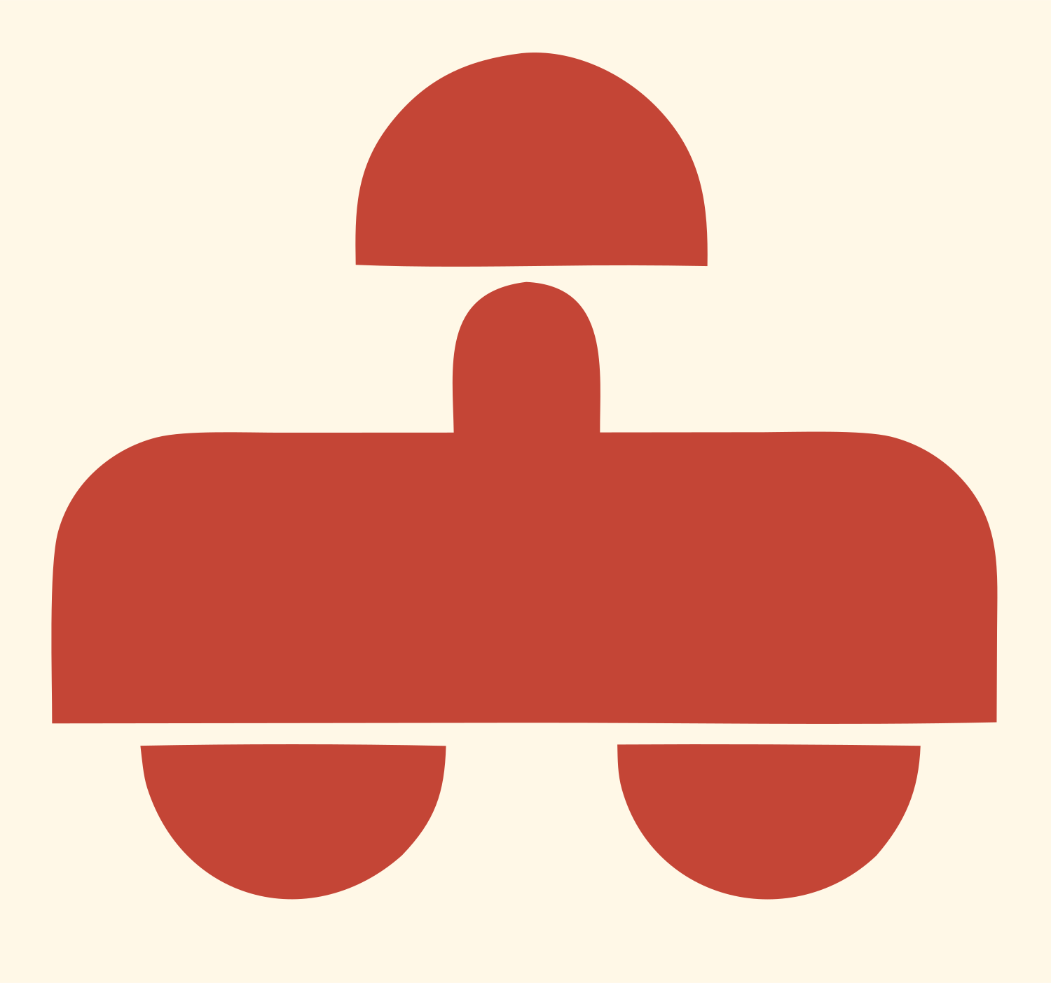 Blocky VR Headset Icon #fff8e7/#c44536