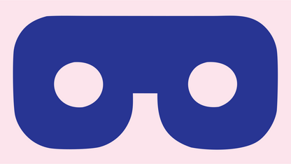 Chunky VR Mask Logo #fce4ec/#283593