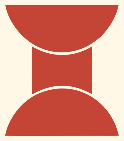 Bold Hourglass Solar Mark #fff8e7/#c44536