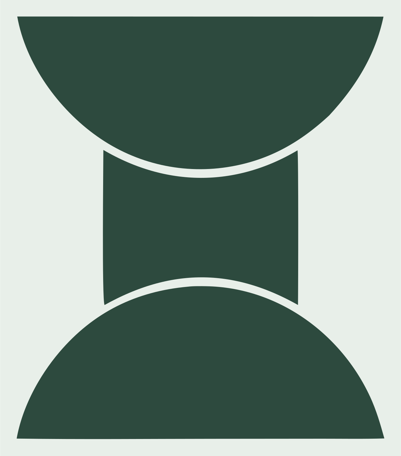 Bold Hourglass Solar Mark #e8efe9/#2d4a3e