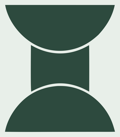Bold Hourglass Solar Mark #e8efe9/#2d4a3e